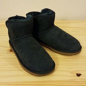 206 Collective Blue Suede/Shearling Ankle Bootie